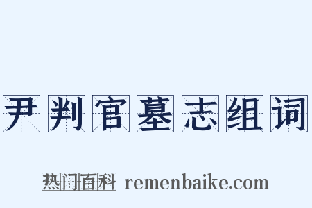 尹判官墓志组词是什么意思的图片